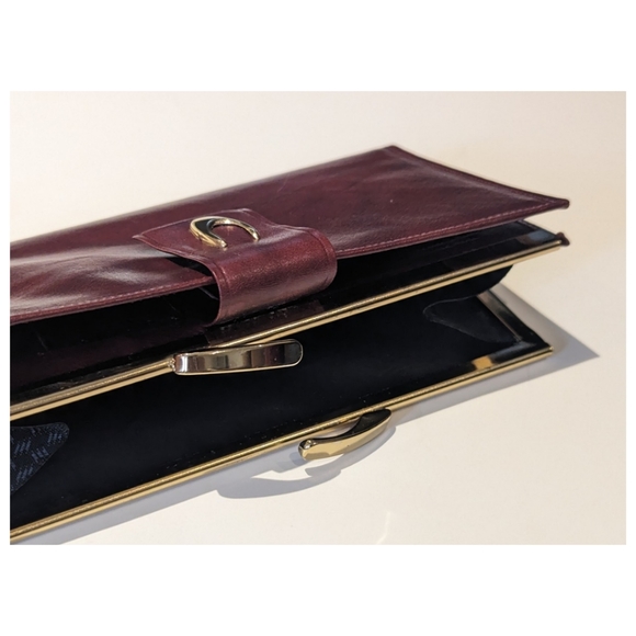 ✨Vintage Wallet Cherry Red w/ Gold Hardware~Real Calf~New in Box - Picture 6 of 7